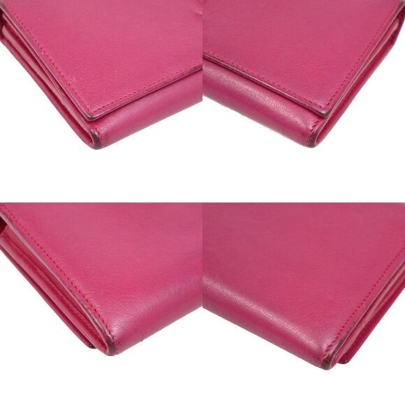 YVES SAINT LAURENT YSL Logo Belle De Jour Long Wallet Leather Pink GHW 66KB977 - Picture 7 of 14